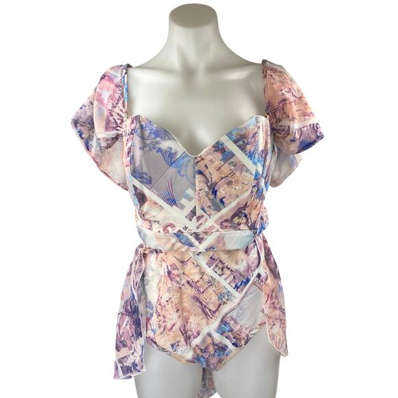 NEW ASOS Luxe Multicolor Short Sleeve - Picture 1 of 7